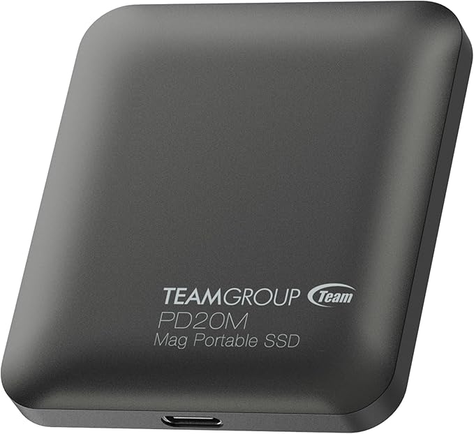 TEAMGROUP PD20M 1TB Magnetic External SSD Read up to 2000MB/s USB 3.2 Gen 2x2 Type-C 4K ProRes HDR Record iPhone 15&16 Pro Max,iPad TPSEG2001T0C108