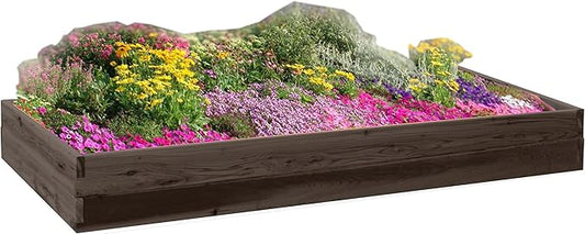Red Cedar Wood Raised Vegetable Garden Bed - Amish Made in USA (11" Double Raised Bed, Walnut Stain)