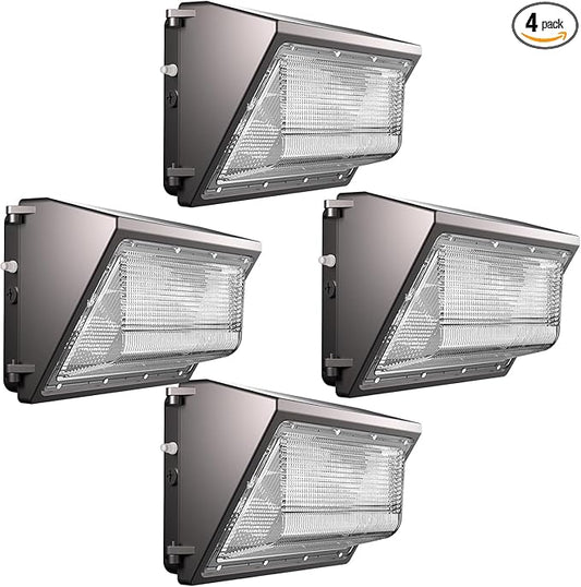 Lightdot 4Pack 200W LED Wall Pack Lights, 100-277v Dusk to Dawn with Photocell | 30000Lm(150Lm/W) 5000K IP65 Outdoor Exterior Lighting Fixture, Energy Saving|5-Yrs Warranty, ETL(Height:15~30ft)
