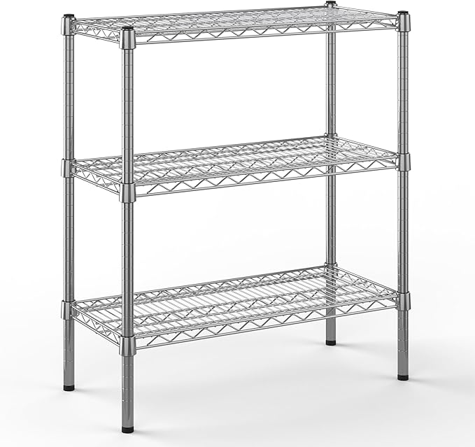 14" Deep x 36" Wide x 34" Height Wire Shelving Kit | 3-Tier | NSF Commercial Storage Rack Unit