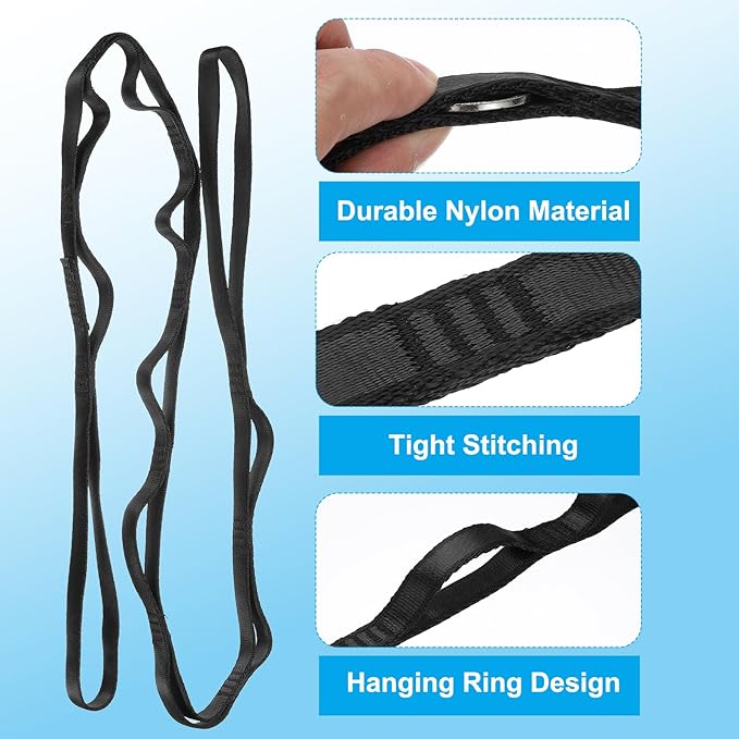 PATIKIL Daisy Chain Straps, Strong Climbing Strap Adjustable Nylon Chain Sling with Loops for Aerial Yoga Hammock Swing