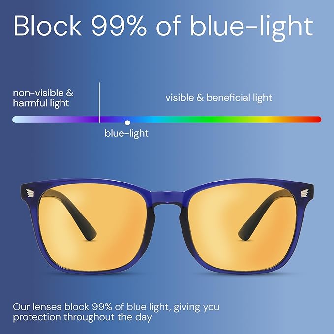 DreamGaze 99.9% Blue Light Blocking Glasses for Better Sleep - Anti Blue Light Glasses Men - Premium Computer Gaming Glasses