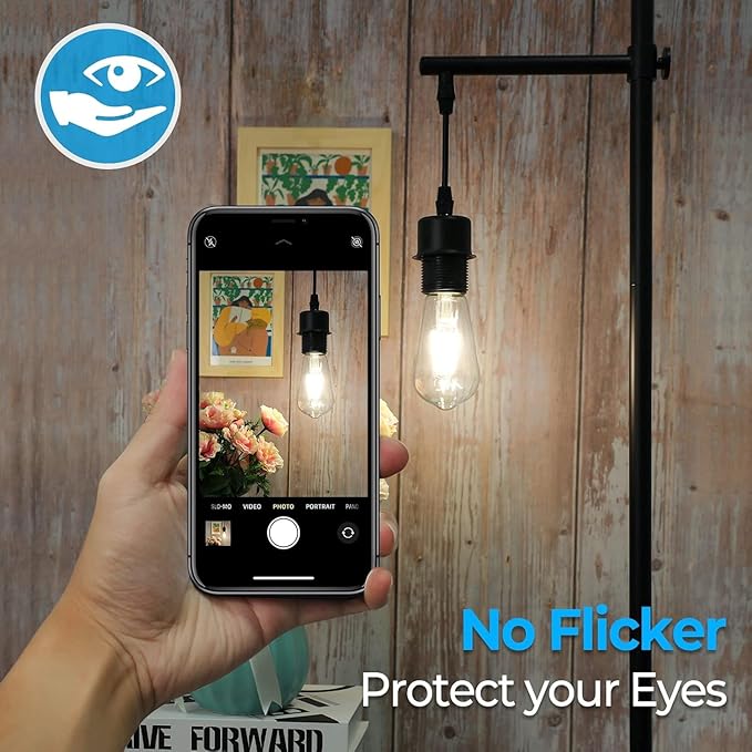 ST19 LED Bulb 6W Equivalent 60W 4000k Neutral White 120V, 12PCS High Output ST19 LED Bulb Dimmable, No Flicker ST 19 E26 Base Led Bulb, ST 19 LED Edison Light for Indoor Outdoor Lighting