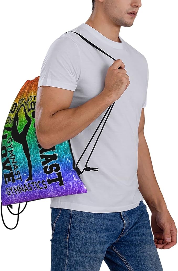 Gymnastics Drawstring Backpack Gym String Bag Drawstring Sackpack Sport For Womens Mens