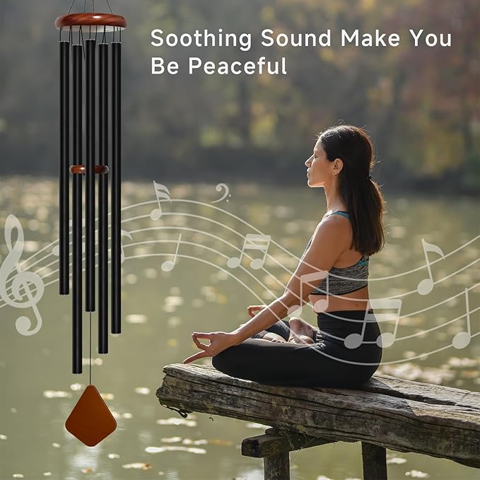 60'' Wind Chimes for Outside Deep Tone, Large Wind Chime, 5 Heavy Duty Tubes Metal Extra Large Wind Chimes Outdoor, Decoration for Garden, Patio, Yard, Gifts for Mother's Day(Rhombus)
