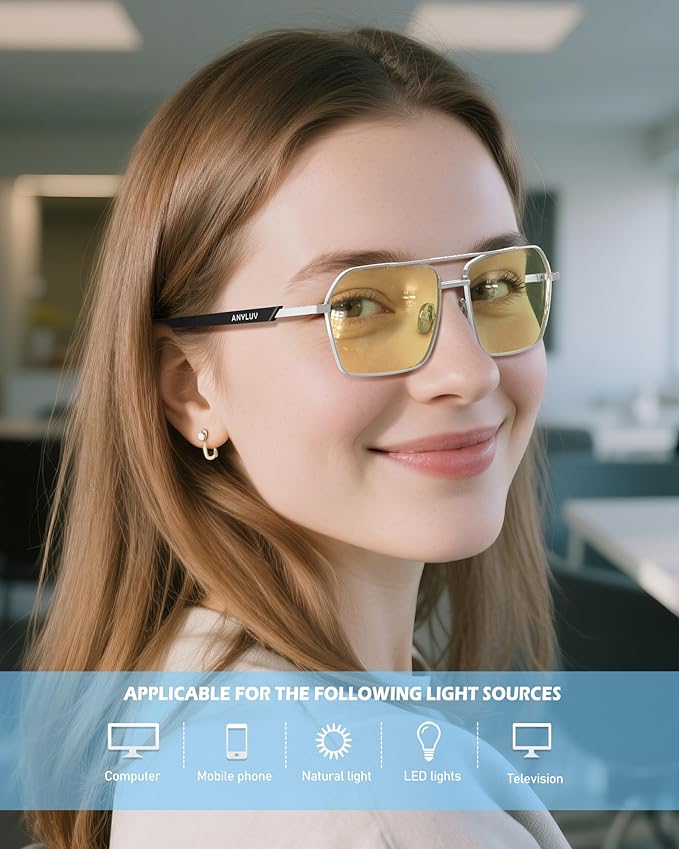 ANYLUV Blue Light Glasses Men/Women, Blue Light Blocking Glasses, Computer Screen Blocker Eyes Protection Glasses