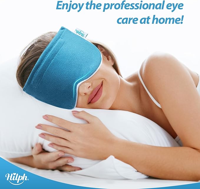 Hilph Microwavable Eye Mask for Dry Eyes, Ultra Soft Reusable Hot & Cold Eye Compress with Flaxseeds, Moist Heat Mask for Blepharitis, Stye, Chalazion, Eye Fatigue Relief