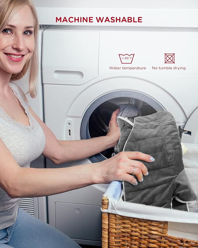 Heating Pad for Neck and Shoulders and Back, Comfytemp Weighted Electric Heat Pad for Pain Relief, 2.6lb Large Heated Wrap, 9 Heat Settings, 11 Auto-Off, Women Men Birthday Gifts Gray