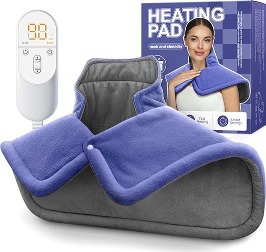 Heating pad for Neck, Back, Shoulder, Cramps Pain Relief, Gifts for Women, Men, Mom, Dad, 4 Auto-Off, Machine Washable, 6 Heat Settings, Ideal for Mother’s Day, Father’s Day, Christmas, Birthdays
