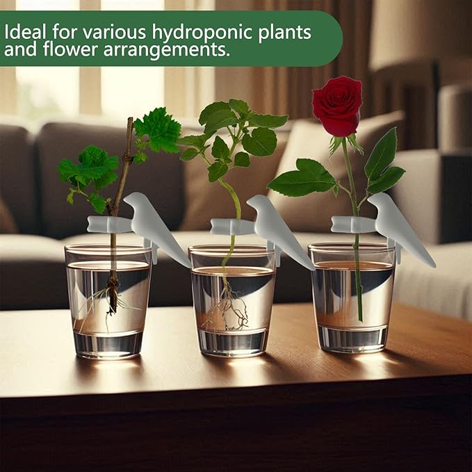 Plant Propagation Station-Plant Support for Cuttings, Shoots, Stems, and Sprouts, Plant Stem Support,Plant Propagation Buddy,2 Cute Gardening Gifts for Women,Propagation Vases for Plants. (2, White)