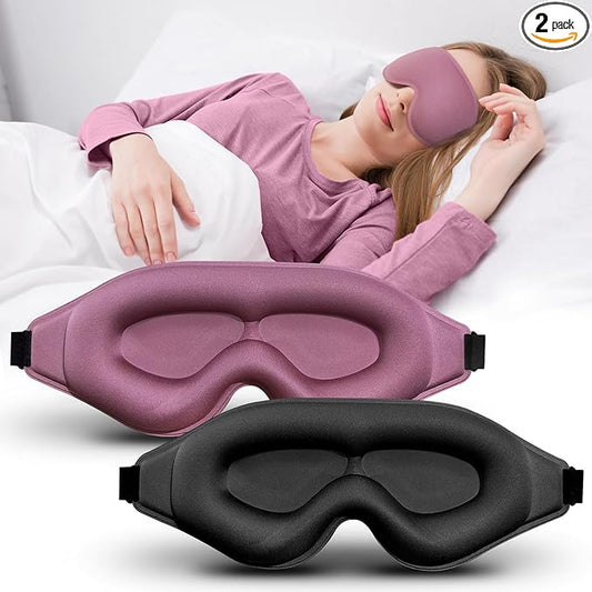 3D Advanced Eye Mask for Sleeping，Ultra Delicate Soft Skin Friendly Eye mask，100% Blackout Sleep Eye Mask for Sleep, Eyelash Extension Sleep mask