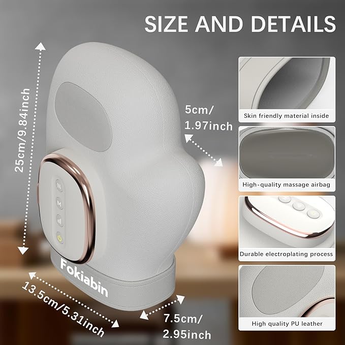 Electric Hand Massager with Heat and Compression 6 Modes Electric Massager for Comfort Battery-Powered Rechargeable Portable Office Trave Use 60ml Aloe Lotion & Compression Gloves