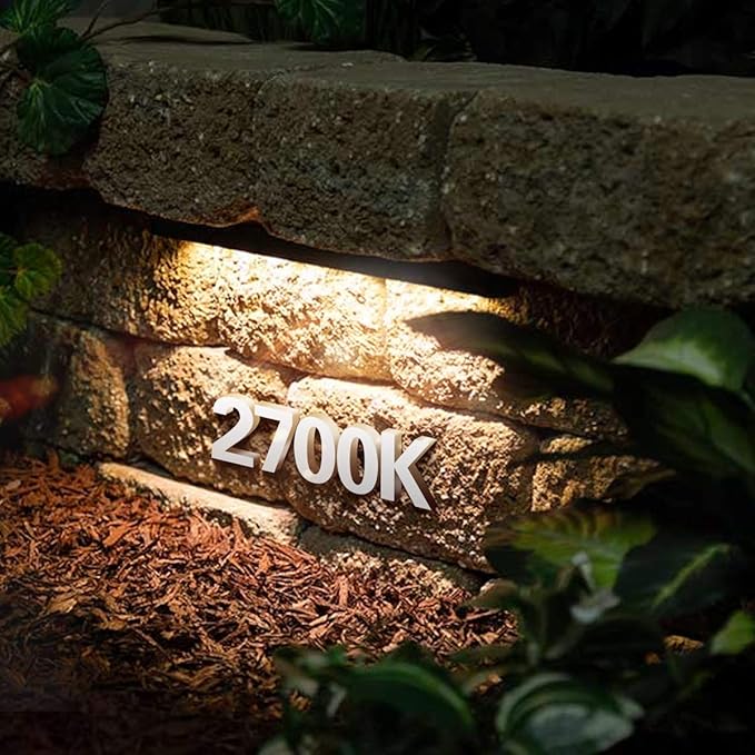 2W Retaing Wall Deck Step Light 7 Inch LED Hardscape Paver lamp, Warm White 2700K, 12V Low Voltage AC/DC, for Garden Pathway Outdoor IP65 Waterproof 4 Pack