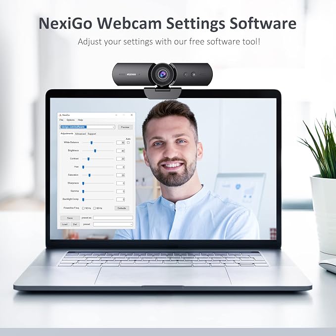 NexiGo HelloCam, 1080P Webcam with Windows Hello, True Privacy, Automatic Electronic Shutter, Computer Camera, Microphone, Facial Enhancement, HD USB Web Cam