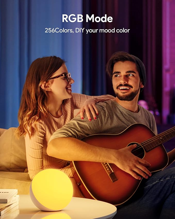 Hifree Touch Lamp, Multicolor Night Light for Kids, Small LED Table Lamp for Bedroom, Dimmable Bedside Lamp with Warm & White Light