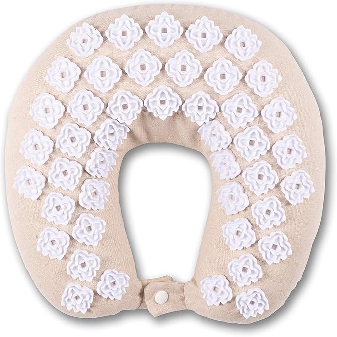 Kanjo Travel Acupressure Set | Acupressure Neck Pillow & Compact Acupressure Mat for Neck, Foot & Back Pain Relief| Travel Pillow & Travel Mat Set for Stress Relief & Relaxation