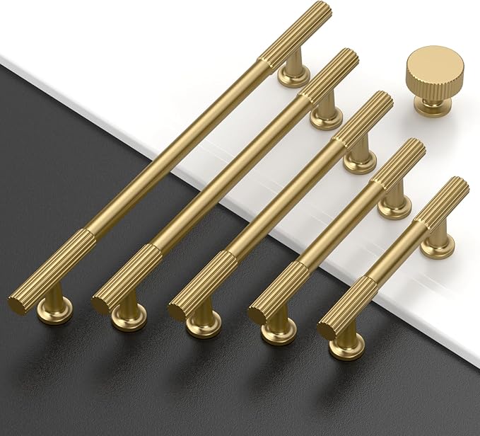 Amerdeco 10 Pack Champagne Bronze Cabinet Pulls 3.75 Inch(96MM) Hole Centers Kitchen Cabinet Handles Hardware Kitchen Handles for Cabinets Cupboard Drawer Pulls ZH0071