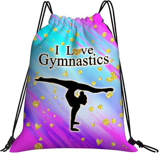 Gymnastics Drawstring Bags Adjustable Sports Gym Bag Drawstring Backpack Water Resistant String Bag Party Favors Bags