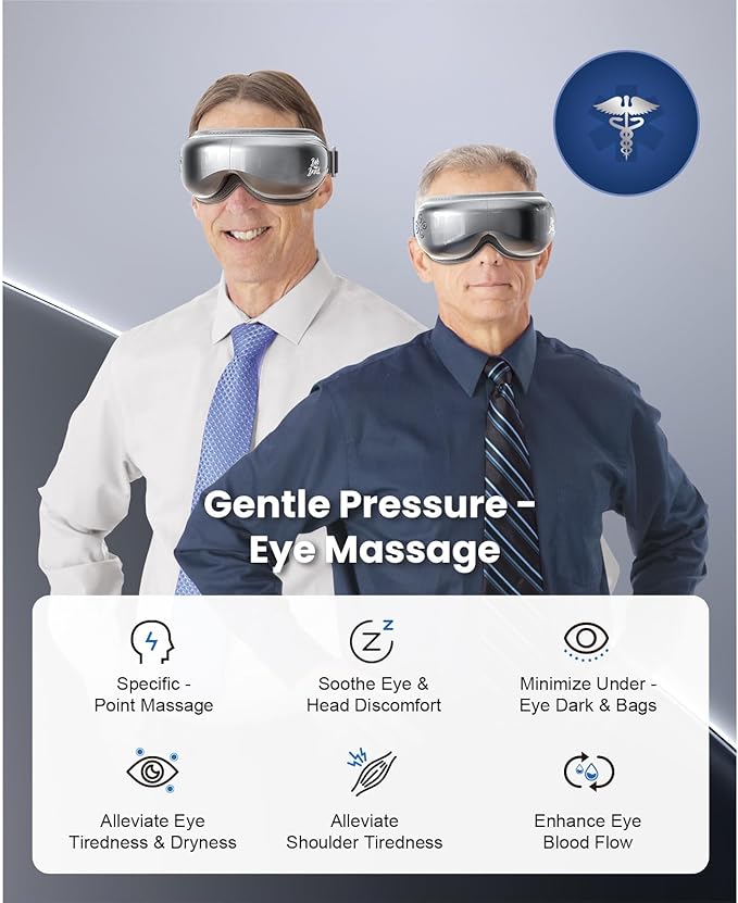 BOB AND BRAD Eye Massager with Heat and Cooling, EyeOasis 3 Eye Mask for Migraine FSA Eligible/HSA Eligible, Heated Face Massager for Dry Eye Strain Relief Improve Sleep, Birthday Gifts for Women Men