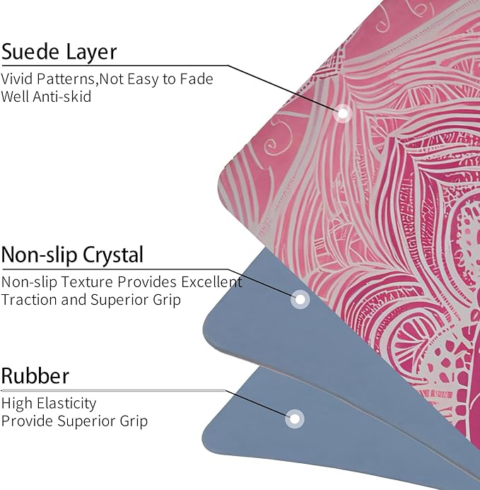 Yoga Mat Non-Slip Extra Thick 72"x32/24" Extra Wide Fitness Exercise Mat TPE Material High Elastic Hot Yoga Mat for Women Yoga Pilates Home Floor Workout (Cow Coffee)