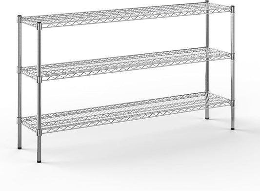 14" Deep x 60" Wide x 34" Height Wire Shelving Kit | 3-Tier | NSF Commercial Storage Rack Unit