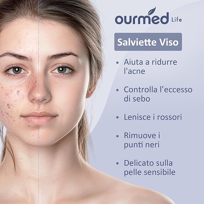 Ourmed Life Face Towels, Disposable Biodegradable Clean Face Wipes for Sensitive Skin, Lint- free Facial Towels for Women Cleansing, Skincare and Makeup Remover, Dry Wipes,100 Count EF Texture