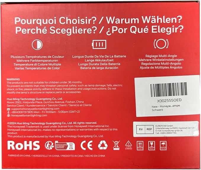 Honeywell 2Pack Cordless Table Lamp Rechargeable - M1 Sunturalux Portable LED Desk Lamp 5200mAh Battery Operated 4Color 9RGB Dimmable Bedside Lamps for Home Living Bedroom Restaurant Night Light