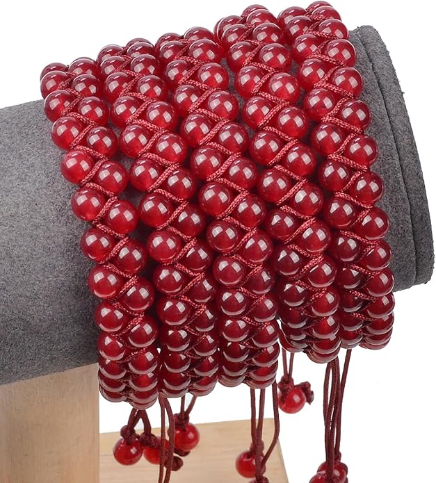 MASSIVE BEADS Double Layer Natural Chakra Healing Power Crystals Macrame Bracelet Yoga Stone Beads Gemstone Meditation Relax Anxiety Bangle for Unisex Women Men