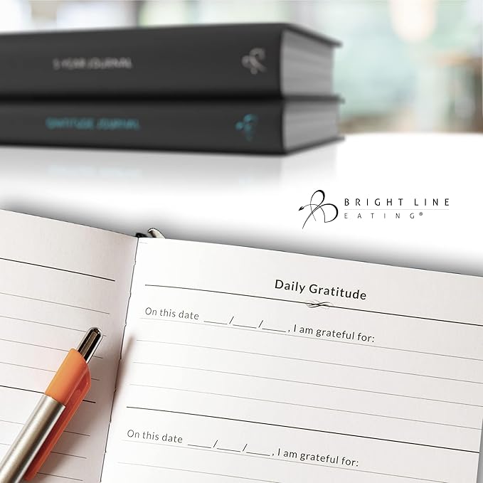 Bright Line Eating Daily Gratitude Journal for Women & Men – 5 Minute Gratitude Journal Book to Grow Happiness & Mindfulness - Premium Soft Vegan Leather Journal – Undated 1 Year 5 Minute Journal (Berry)