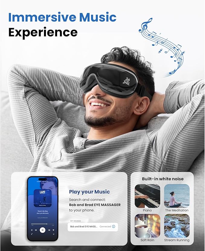 BOB AND BRAD Eye Massager, EyeOasis 2 Plus Eye Mask for Migraines with Remote, Heat, Compression, Smart Face Massager for Dry Eyes Relief, FSA Eligible/HSA Eligible Birthday Gifts for Women Men Mom