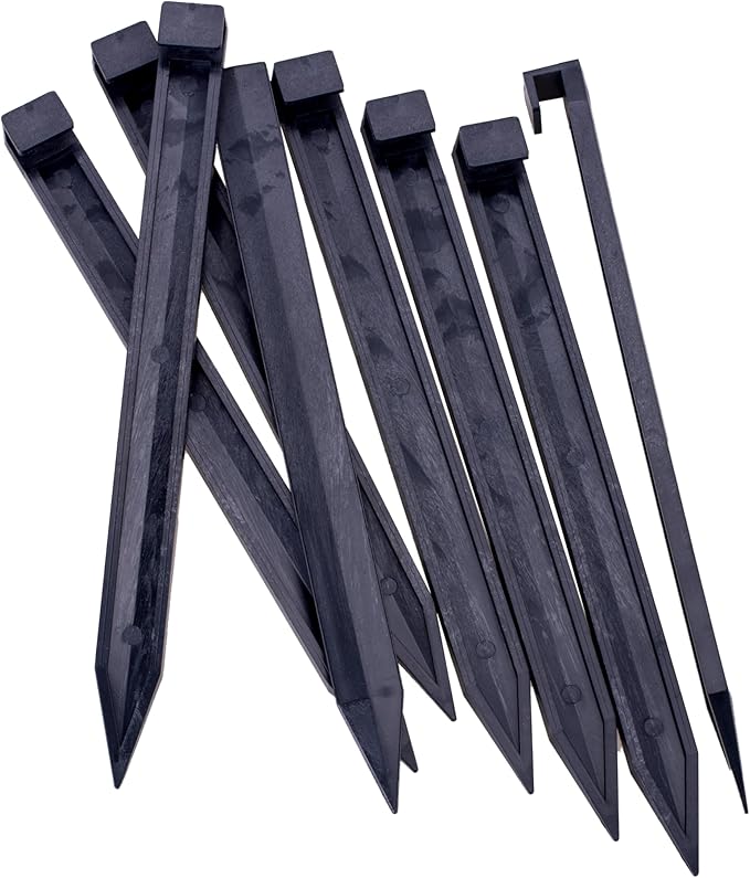 Landscape Edging Spikes, 60 Pcs 10 Inch Garden Stakes Anchoring Spikes for Paver Edging, Weed Barriers, Turf, Tent, Weed Barrier, Timber, Carpentry, Tent etc. (60, Black)