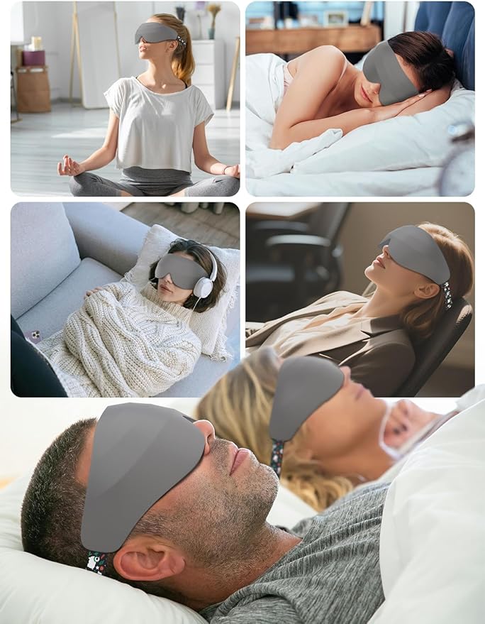 Sleep Mask for Side Sleeper Women Men, EVA BELLE Eye Mask for Sleeping Light Blocking, 3D Sleeping Mask Blackout, Soft Breathable Eye Shade Cover with Adjustable Elastic Strap for Travel Home Nap Rest