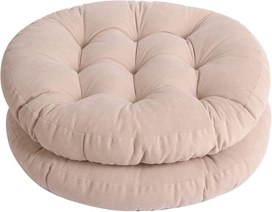 Tiita Floor Pillow Cushion, 22 inch Round Seat Cushion, Outdoor Floor Pad, Meditation Cushion for Yoga Living Room Sofa Balcony, Beige