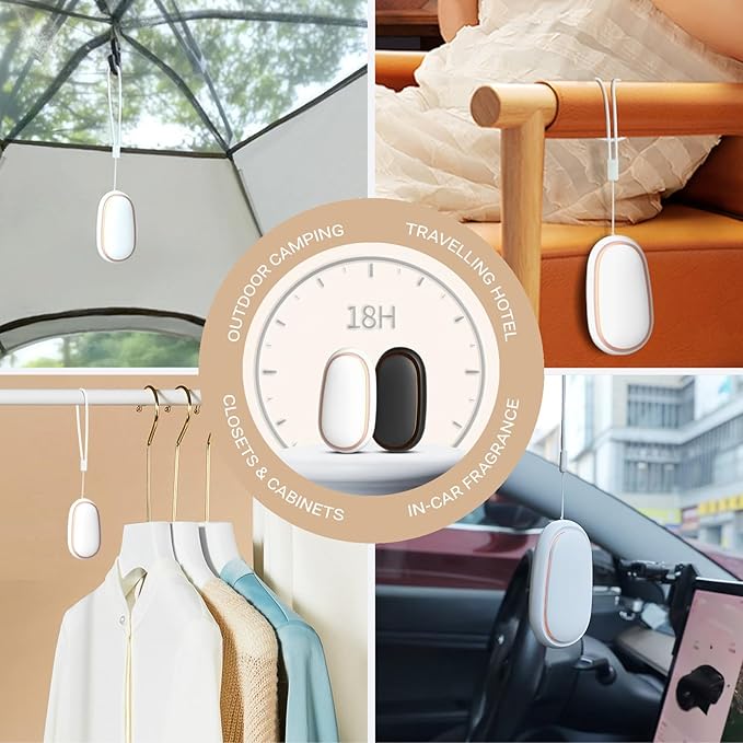 Travel Mini Diffuser for Essential Oils Multifunction Waterless Mini Car Aromatherapy Diffuser for Room Office Bedroom(Black)