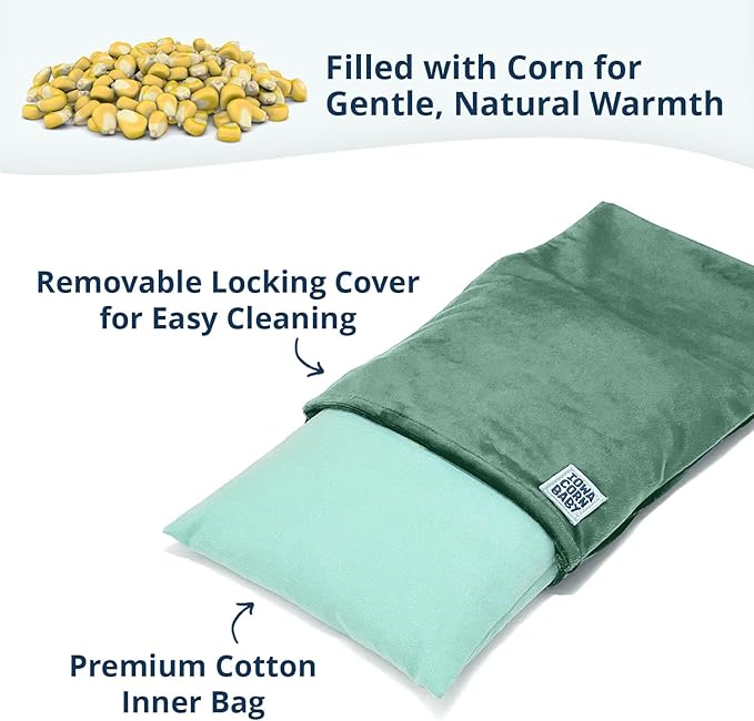Microwave Heating Pad (with Removable Cover) – Weighted Microwavable Moist Heat Therapy Pad for Back, Neck, Shoulders, and Cramps – Portable, Reusable Cold or Warm Compress, 10" x 7", 2.5lbs