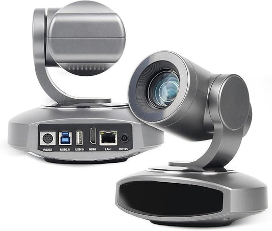 RGBlink 4K PTZ Camera HDMI, AI Auto-Tracking, 10X Optical Zoom, USB3.0 LAN HDMI PTZ Camera for Church Worship Education Conference Events, RGB10X-UUAI-BK（Real 4K Output