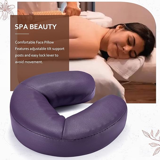 Noverlife Massage Universal Headrest Facial Cushion, Memory Foam Crescent Massage Face Cradle Pillow, Portable Travel Neck Pad Massage Table & Chair Face Pad for Beauty Bed Therapy Spa Relaxation