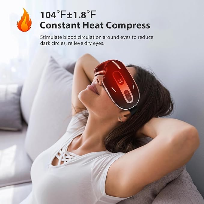 Eye Massager with Heat and Cooling for Migraines, Dry Eyes - Eye Massager Mask for Relaxation Gift for Women and Men