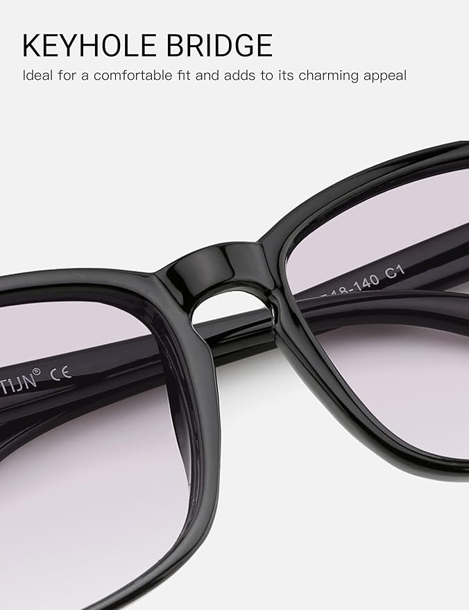 TIJN Blue Light Blocking Glasses for Women Men Clear Frame Square Nerd Eyeglasses Anti Blue Ray Computer Screen Glasses