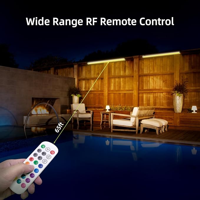 LED Wall Washer Light with RF Remote, 144W RGBW Color Changing Linear Bar Light, AC120V Waterproof RGB Wall Washing Lamp for Outdoor and Indoor Lighting Projects, Plug & Play