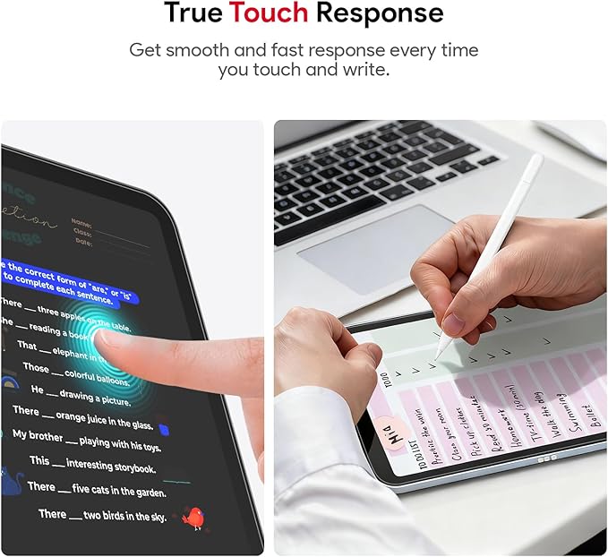 bersem Paperfeel Glass Screen Protector Compatible with iPad A16 11th/10th Generation (11/10.9 Inch, 2025/2022), Tempered Glass, Anti-Scratch, EZ Kit, Case Friendly, 1 Pack