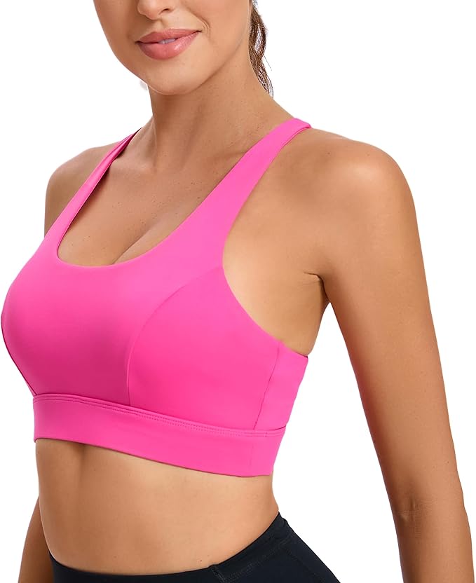 RUNNING GIRL Sports Bras for Women,Padded Sports Bra Tank Top Sexy Crisscross Back High Impact Longline Workout Yoga Bra
