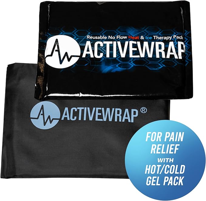 Activewrap Reusable Ice Packs for Injuries - Hot and Cold Gel Compress for Injury Recovery and Pain Relief, Soft, Flexible, Leakproof Pad for Back, Knee, Hip, & Shoulder - X-Large (13 x 10 Inches)