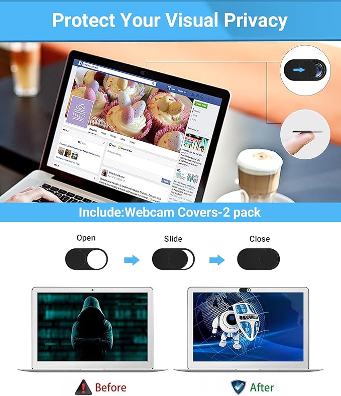 PYS Magnetic Privacy Screen for MacBook Air 15.3 Inch (2025/2024/2023, M4, M3, M2 Chip) - Removable Anti-Glare Protector with Camera Cover Slide, Anti-Blue Light Filter for Mac Air 15.3" Laptop