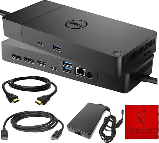 Dell Performance Dock WD19DC Docking Station Dual Monitor with 240W. HDMI & DP Cables - Dock Station USB-C (Renewed)