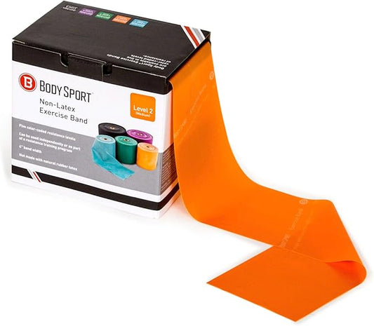 Body Sport Exercise Band, 50 yd. x 4 in. Roll - Home & Gym Fitness Equipment for Stretching, Strength Training & Physical Therapy