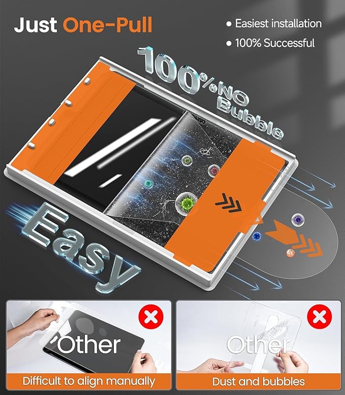 iGluz 2 Pack Screen Protector for iPad Air 13-inch M3/M2 2025/2024 9H+ Tempered Glass with Easy-Install Box[12FT Military Grade Shatterproof] HD Clarity,Scratch Resistant