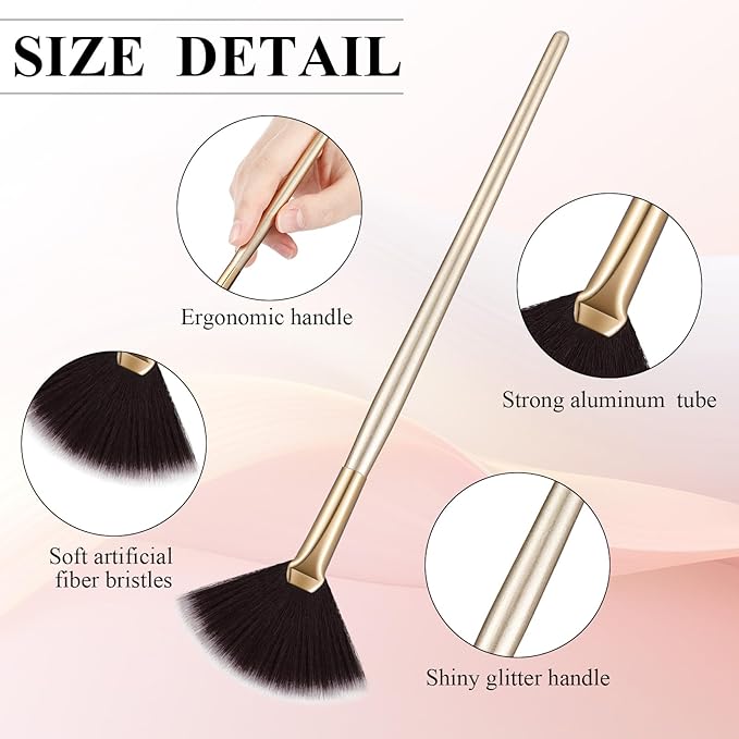 9 Pieces Facial Fan Mask Brushes, Soft Facial Applicator Brushes Tools for Peel Glycolic Makeup for Mud Cream(Brown)