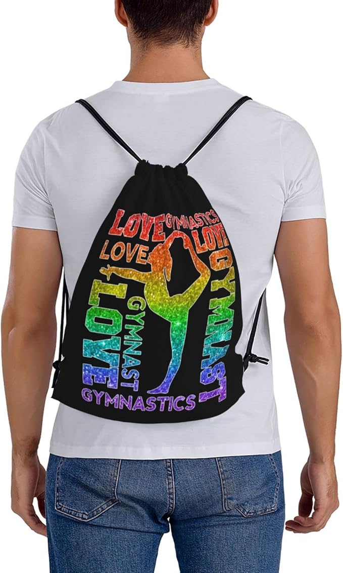 Gymnastics Drawstring Backpack Gym String Bag Drawstring Sackpack Sport For Womens Mens