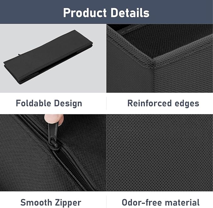 DIMJ Drawer Organizer Clothes 14 Pack - Foldable Baby Organizers and Storage & Dresser Organizer for Bedroom, Closet - Nursery Organization Dresser Dividers for underwear, Sock,Bra, Belt, Tie, Black